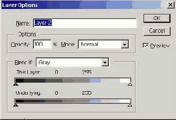 Параметры слоя